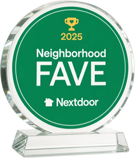 Nextdoor 2025 Neighborhood Fave award crystal disc