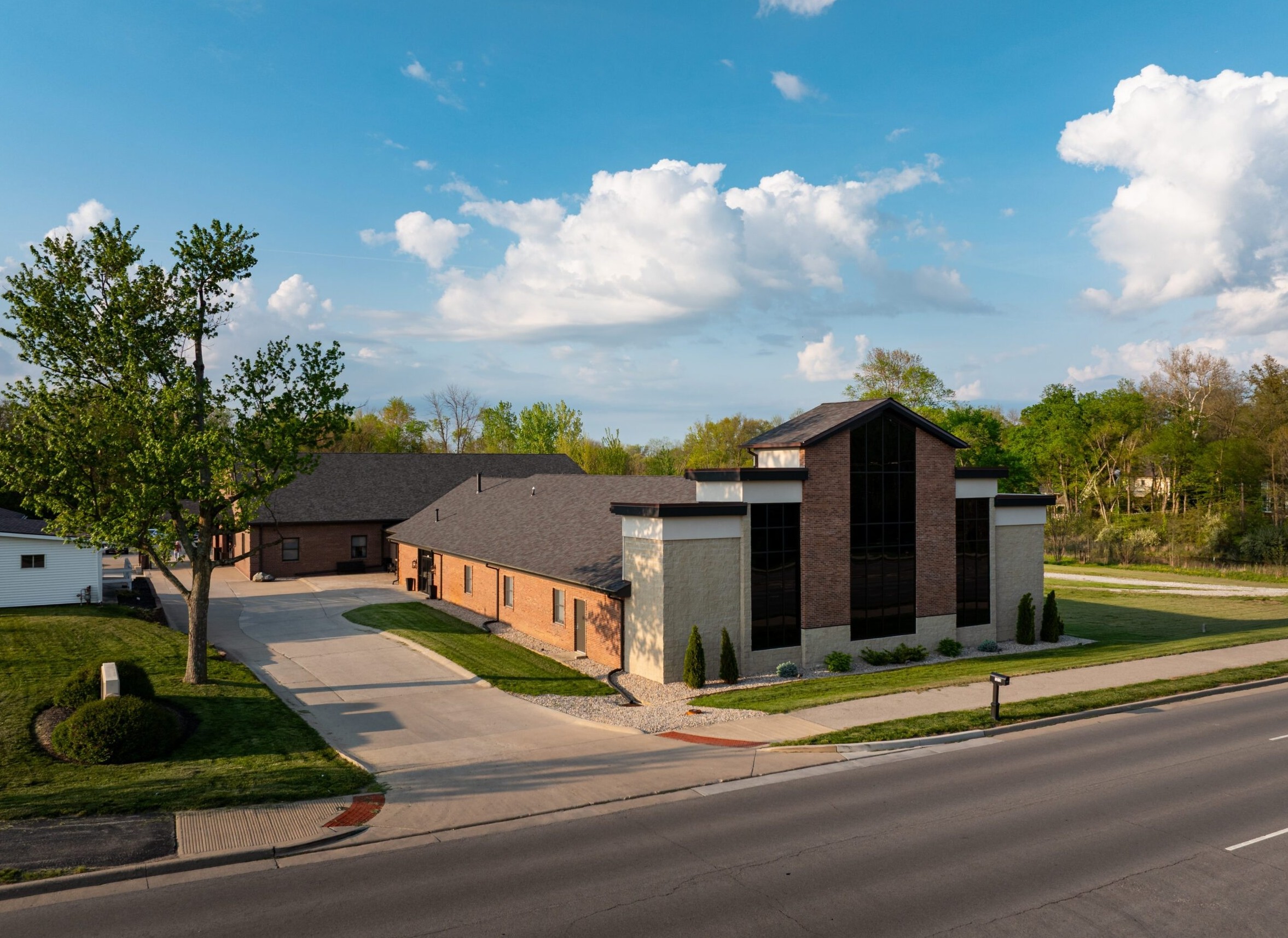 Commercial roof complex illustrating the scale, access, and drainage planning of institutional roof work