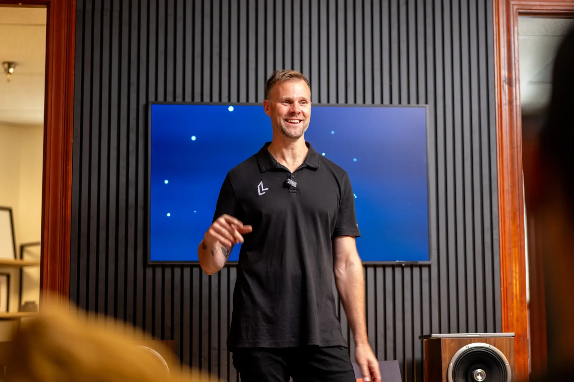 Jon Strand, founder of Locke & Ladder, at the Carmel, Indiana office