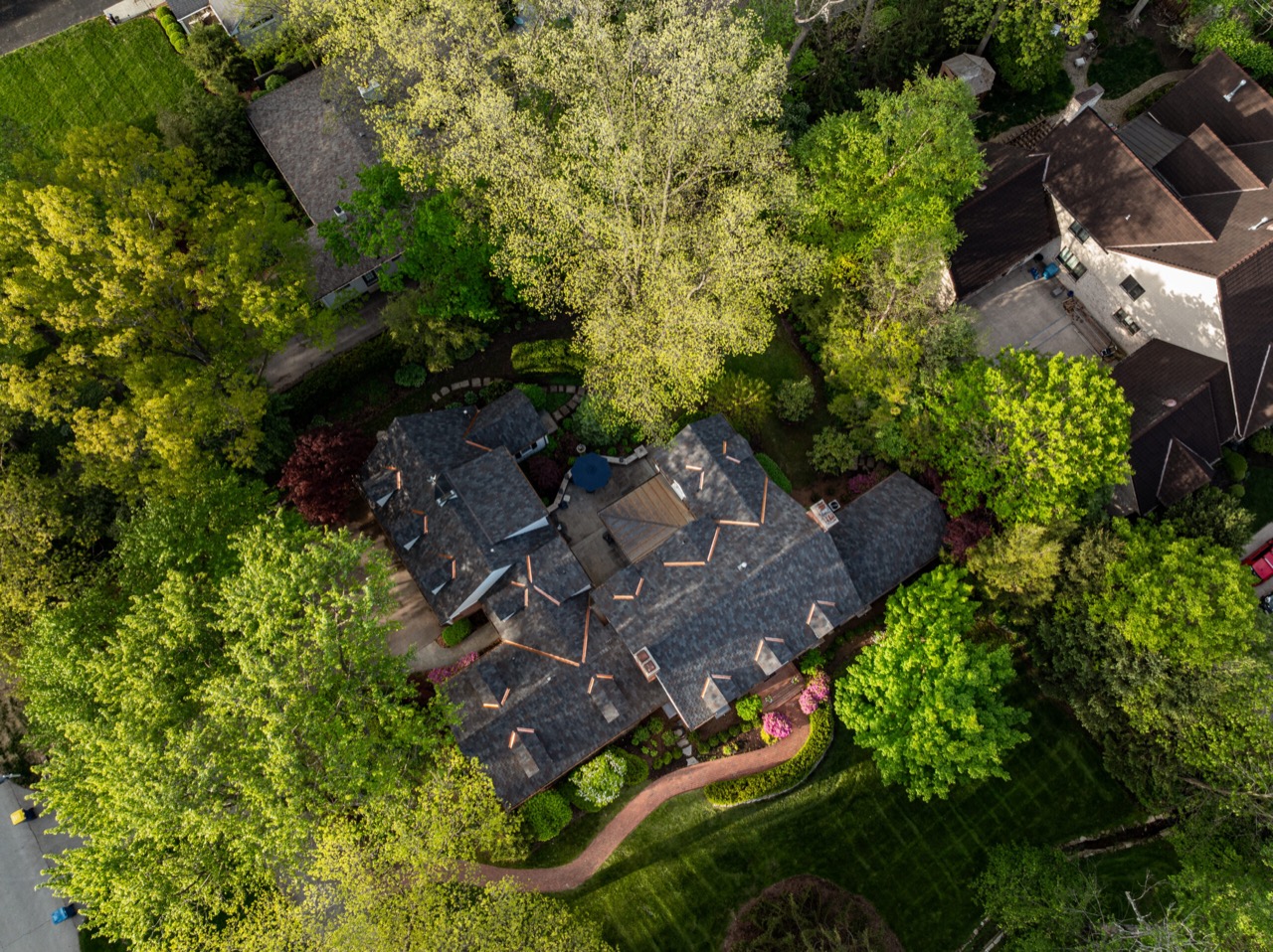 Malarkey Windsor roofing and custom copper project in Meridian Hills, Indianapolis, photo 2 of 12