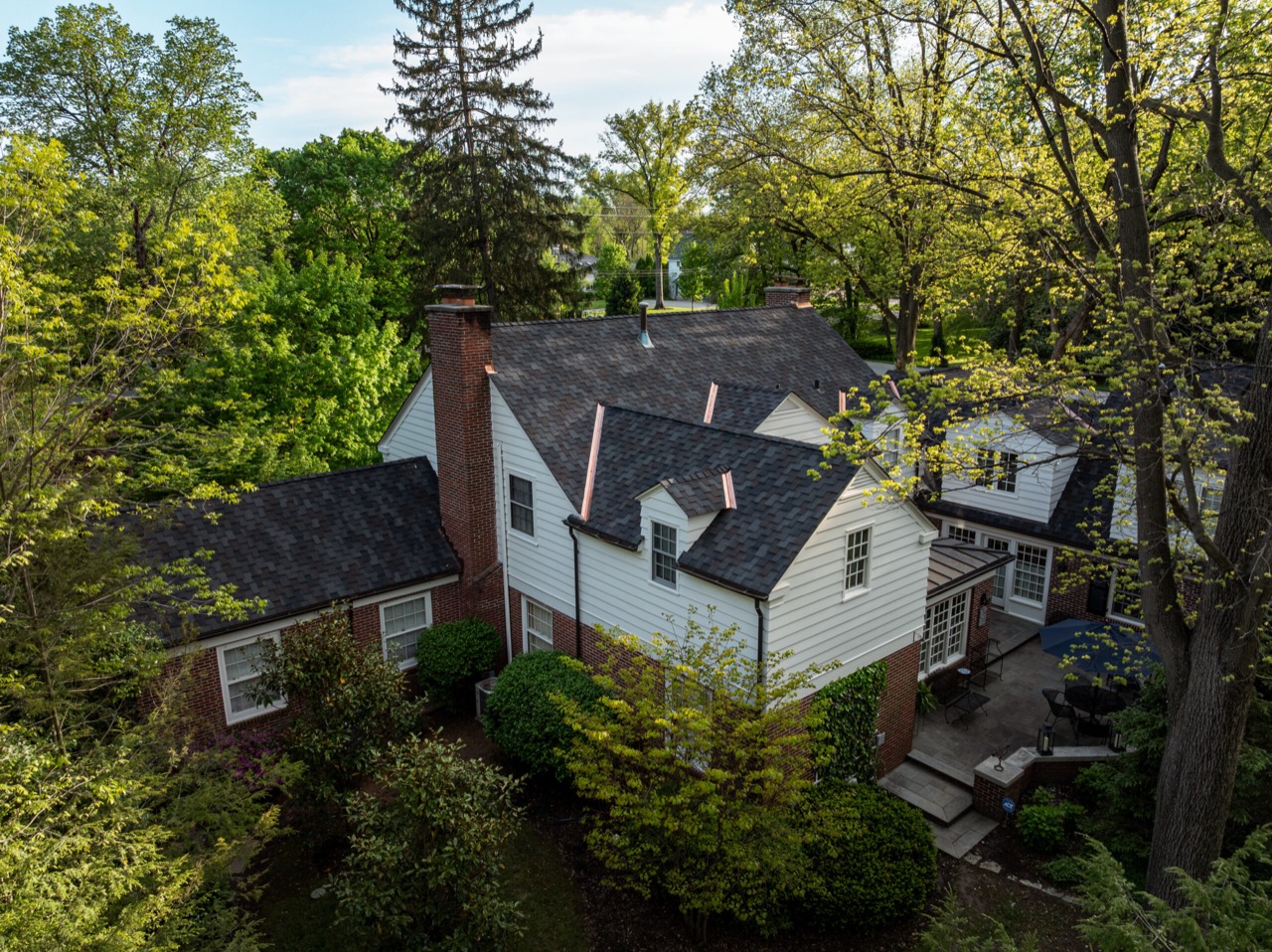 Malarkey Windsor roofing and custom copper project in Meridian Hills, Indianapolis, photo 5 of 12