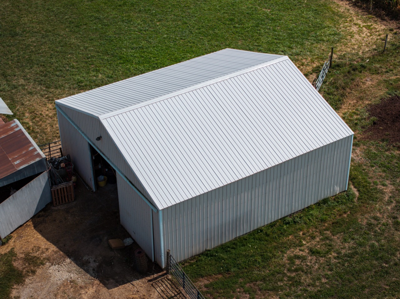 Metal roofing on an agricultural building at the Kirklin property, photo 10 of 11